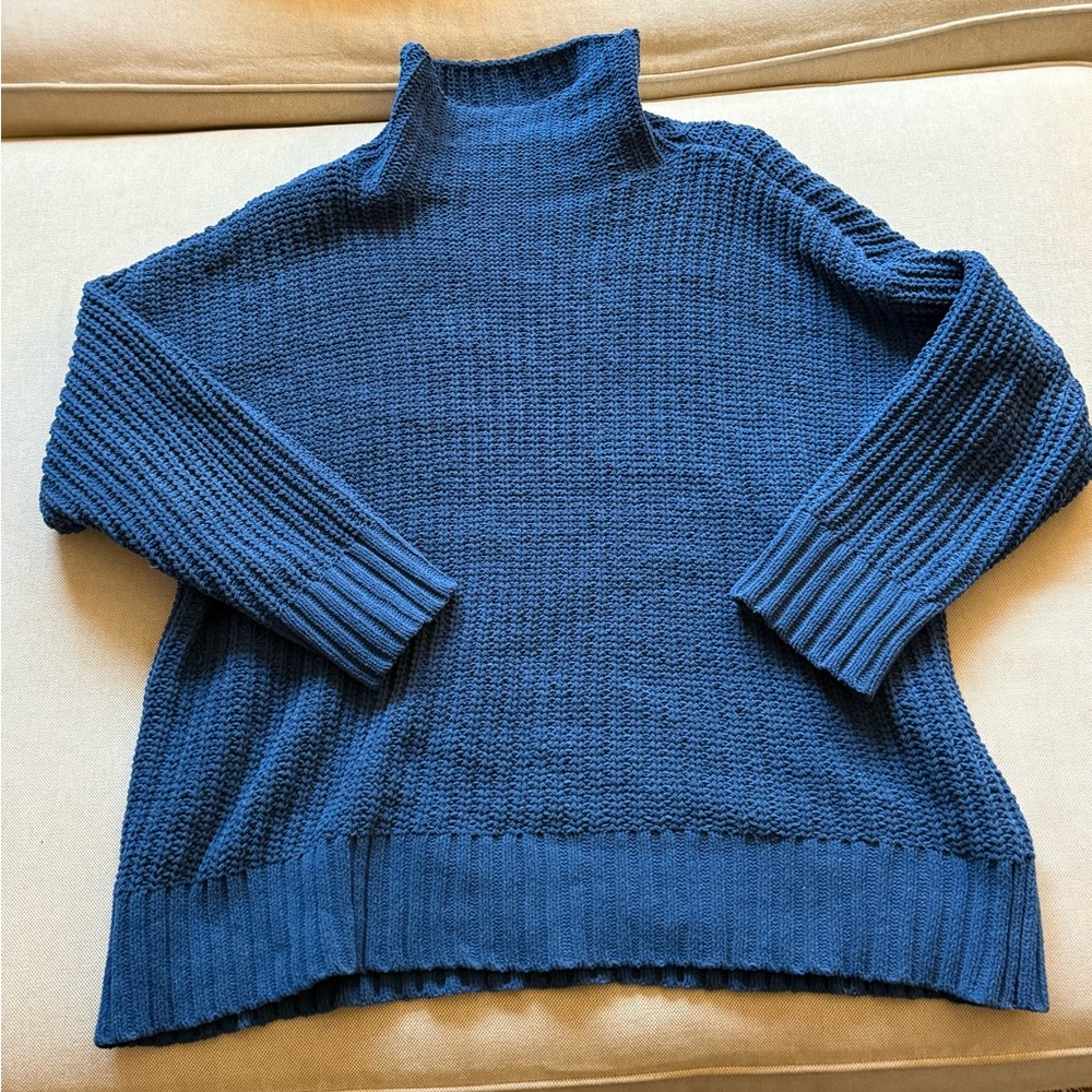 Aerie Deep Blue Cowl Neck Sweater